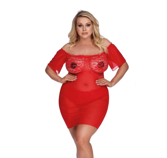 CAMARI RED (CHEMISE/HALKA) XL+